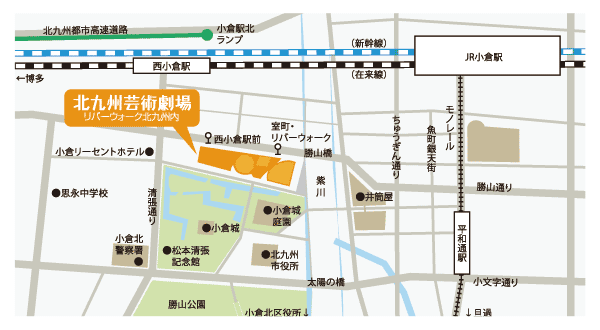 北九州芸術劇場の地図