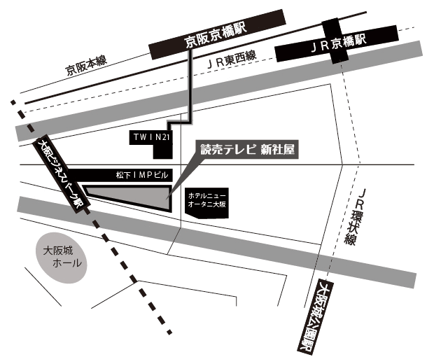読売テレビ 新社屋 10hallの地図